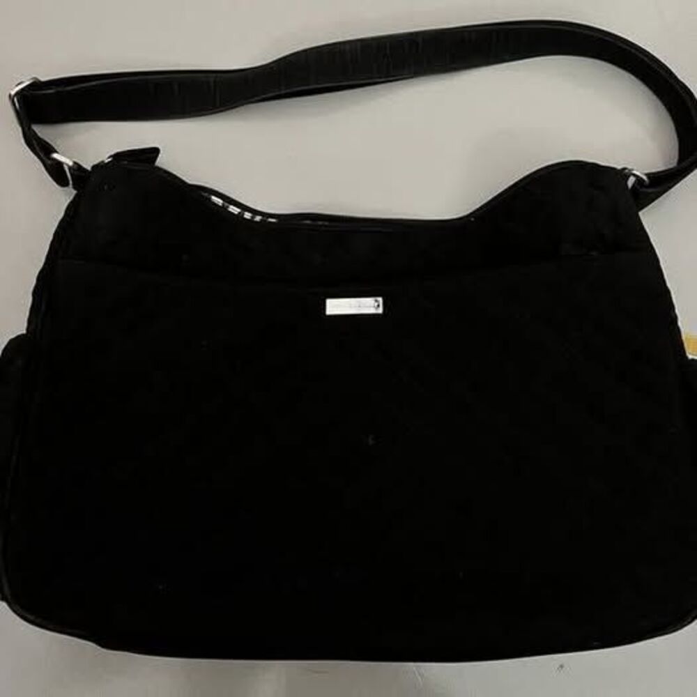 Vera Bradley Black Diaper Bag With Zebra Striped Lining
